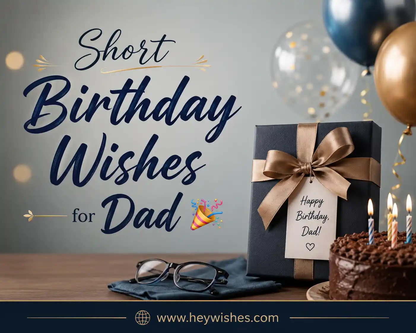 Happy Birthday Mom general wishes banner with cake, balloons, roses, gifts, and glowing confetti background with heartfelt message.